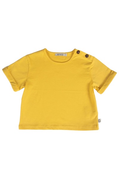 Ozmoz By Mukadder Özden Organic Yellow Basic Summer Unisex Baby Tshirt