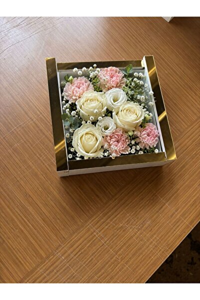 BayMob 20x20x6 Cm Beyaz Derin Anı Çerçevesi-Derinlikli Anı Çerçevesi Gül Kutusu!
