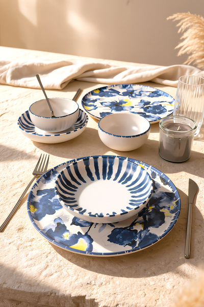 Keramika Azure Yemek Takımı 6 Parça 2 Kişilik 21423-24-25