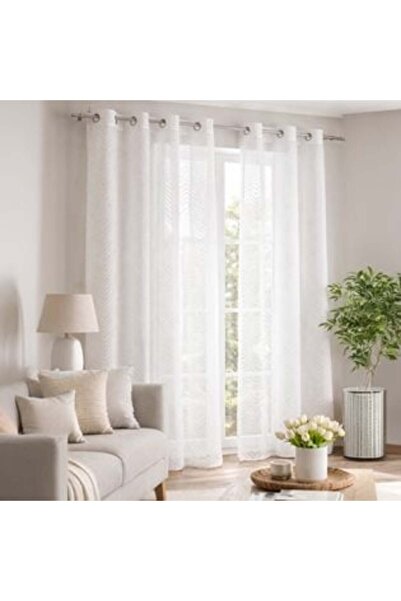 OEM Perdea cu model zig-zag, tip inel, 140 x 260 cm