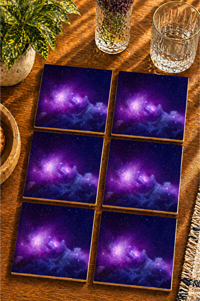 JHAAR Abstract Starry Modern Design Set of 6 Coasters - Uv Printed Mdf - 10X1...