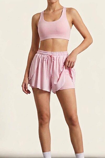 vynor atelier Women's Sports Shorts - High Waist and Built-In Leggings Design