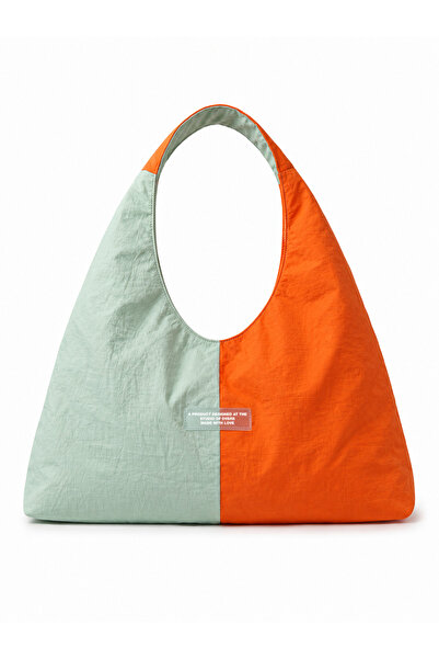 D'VERS Women's Water Green Orange Color Block Parachute Fabric Casual Daily B...