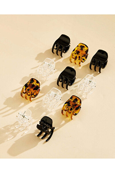 REDTAG Women Assorted Claw Hair Clip Set (12 Pieces)