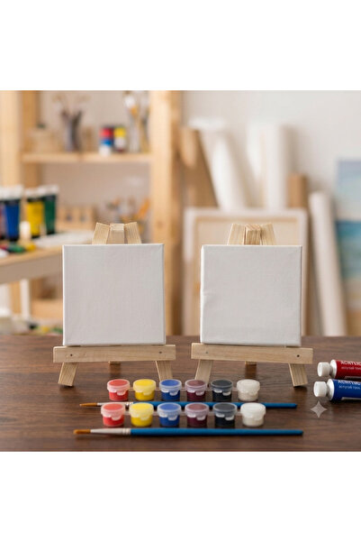 Regislunart Sevgilelere Ve Çocuklara Özel Mini Boyama Seti - 10x10 cm Arkadan...