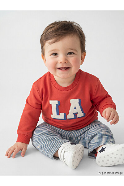 LC Waikiki Trendlucky Baby Boy Sweatshirt and Pants with Printed Difference