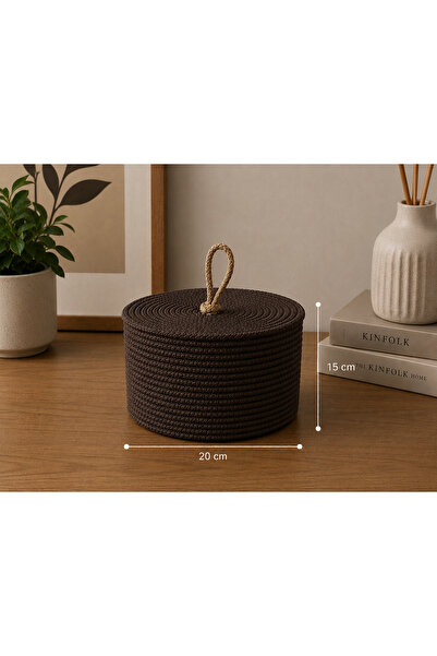 ÖRGÜM Coș Organizator Decorativ cu Capac 20x15 cm