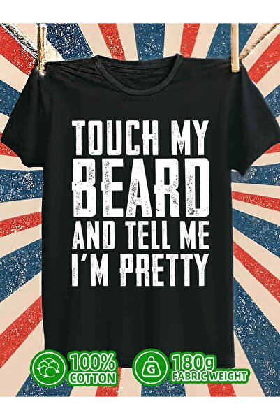 1001 Line تي شيرت Beard Pride Tee Funny Humor، 180 جرام، 100%، أسود، رقبة دائ...