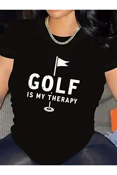 1001moda Short Sleeve T-Shirt With Golf Is My Therapy Print | Ideal Sports Ev...