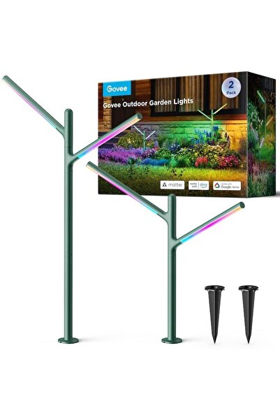 Govee Set de 2 felinare de grădină RGBICWW, 1100 lm, IP66, Wi-Fi și Bluetooth...