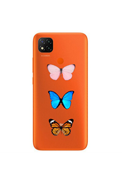 Other Xiaomi Redmi 9c Triple Butterfly Transparent Silicone TPU Θήκη