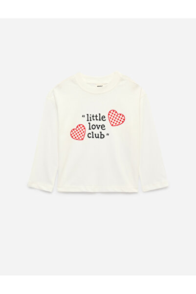 Koton Tricou cu mânecă lungă din bumbac cu decolteu și imprimat