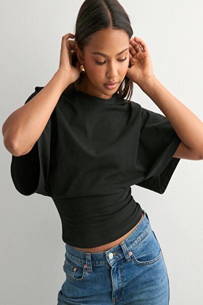 lobivia Women's Waist-Fitted Wide-Sleeve Combed Cotton Blouse