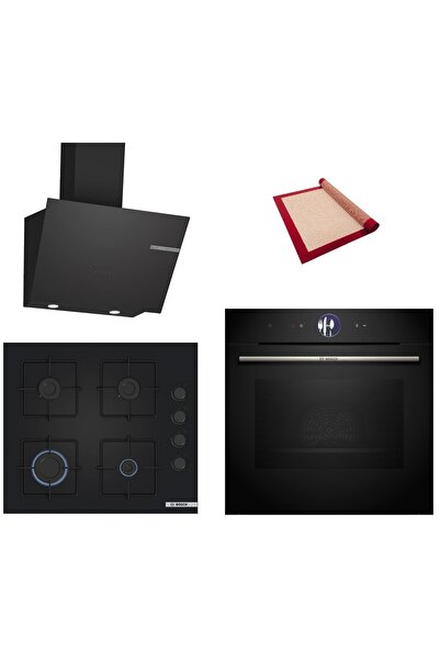 Bosch Black Deluxe 3 lü Ankastre Set 606 ( HBG7563B1- POP6C6P31O - DWK66PJ60T...