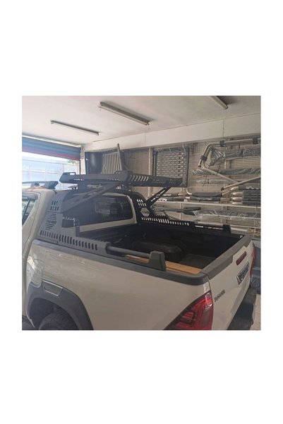 TMZ Garage Toyota Hilux 2021+ Uyumlu 3 mm Sepetli Roll Bar | Siyah Off-Road T...