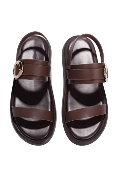 Barinoska Women's 2 cm Heeled Summer Comfortable Sandals with Buckle Double S...