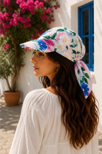 Wearflawless Women's Safari Tie-Back Hair Bandana, Visor Hat, Trendy Summer B...