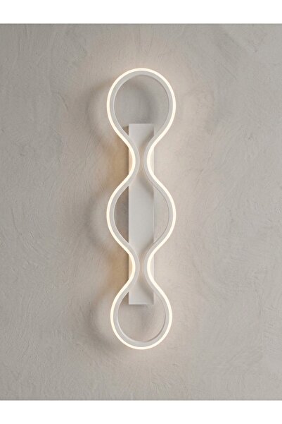 Lzy Avize Store Lumina Loop White Design Vertical Led Sconce Modern Night Lig...