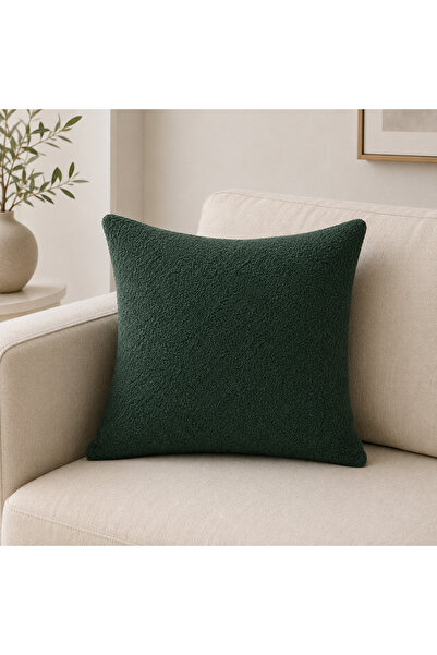 NURHAN HOME COLLECTION Verde Düz Kırlent Kılıfı - Dokulu Kumaş Tekli Dekoratif Kırlent Kılıfı