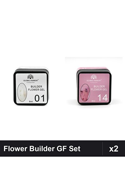 global fashion Set 2 Flower Builder Gel 8ml Nr.01 Nr.14 Constructie Unghii UV