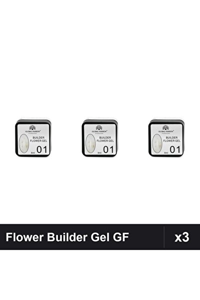 global fashion Set 3 Flower Builder Gel 8ml Nr.01 Constructie Unghii UV