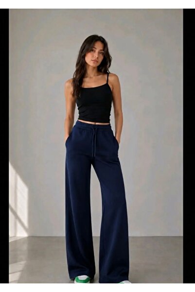BNGL Boutique Φόρμα/παντελόνι από χτενισμένο βαμβακερό ύφασμα σε σκούρο μπλε