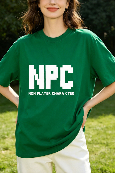 Fleck Womens T Shirts NPC Non Player Character Graphic Print Casual Oversized...