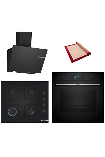 Bosch Black Deluxe 3 lü Ankastre Set 615 ( HSG7584B1 - POP6C6P31O - DWK66PJ60...