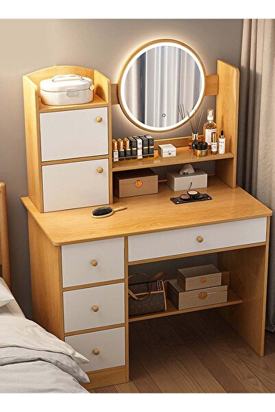sharpdo Bedroom Bedside Dressing Table with LED Light Dressers Dressing Table...