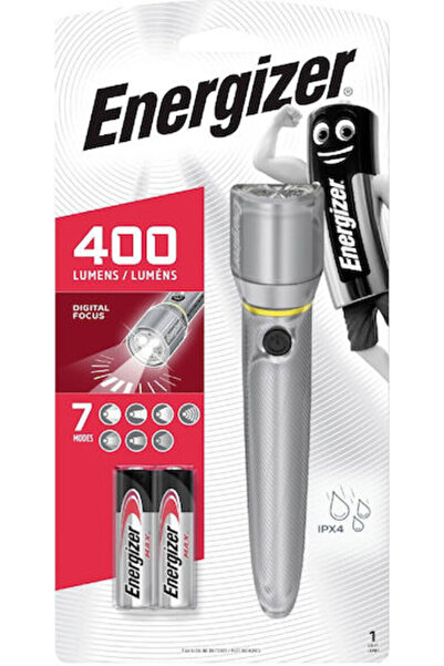 Energizer Φακός LED IPX4 με Μέγιστη Φωτεινότητα 400lm, Εστίαση HD, Ασημί, 2 τ...