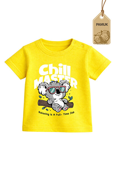 Difa Baby T-Shirt - Relax Koala Patterned Baby Girl and Boy Printed Short Sle...