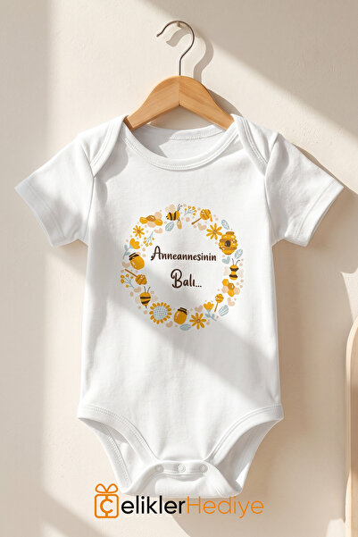 ÇELİKLER HEDİYE بدلة أطفال مطبوعة بتصميم Honey Grandma's Honey، مصنوعة من الق...