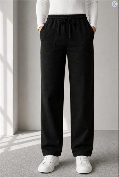 Kozik Women's 3-Pack Linen Trousers Light Fabric Daily Casual Use