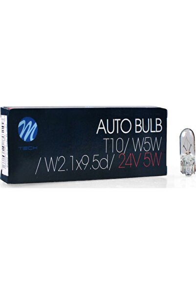 M-TECH Λάμπες Αυτοκινήτου & Μοτοσικλέτας T10 24V 5W 10 τεμάχια