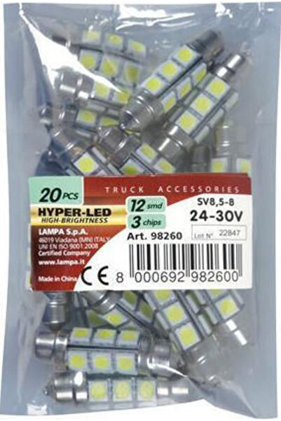 Lampa Λάμπες Αυτοκινήτου Υπερ-LED Ισχύος 36 Λευκά SV8.5-8 LED 6500K Ψυχρό Λευ...