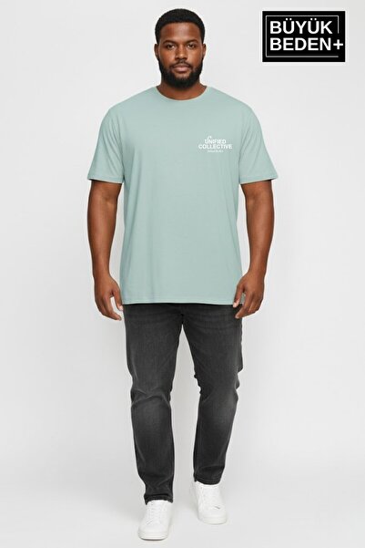 Superlife Men's Large Size Unified Collective Printed 3Xl-6Xl Crew Neck T-Shi...
