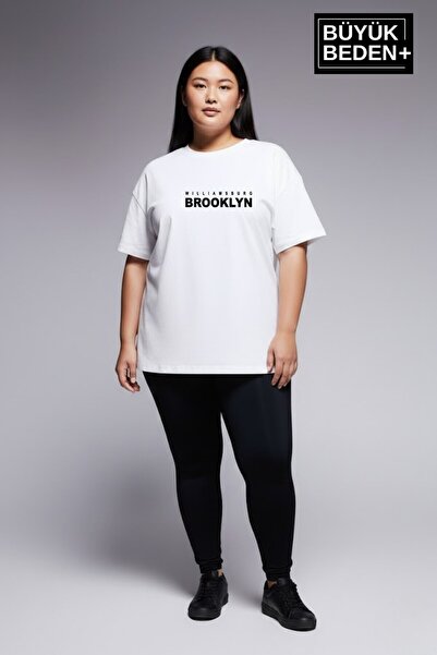 Superlife تي شيرت نسائي كبير الحجم مطبوع عليه ويليامسبورغ بروكلين 3xl-6xl برق...