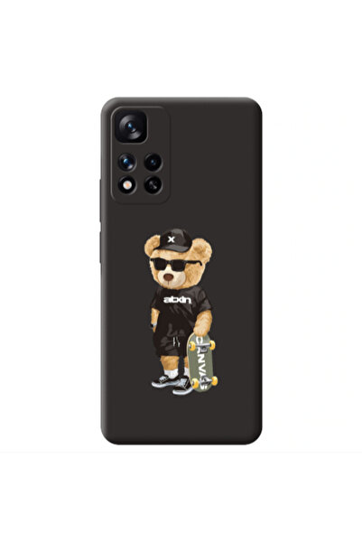 Other Xiaomi Redmi Note 11 Pro 5G Bear with glasses Black Colored Silicone TP...