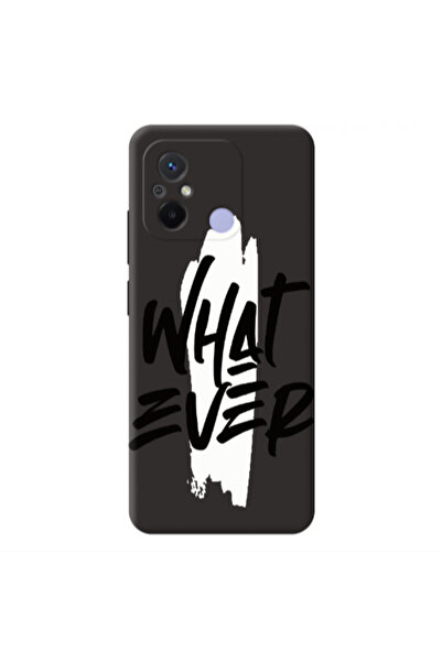 Other Xiaomi Redmi 12C What Ever Black Colored Silicone TPU Θήκη