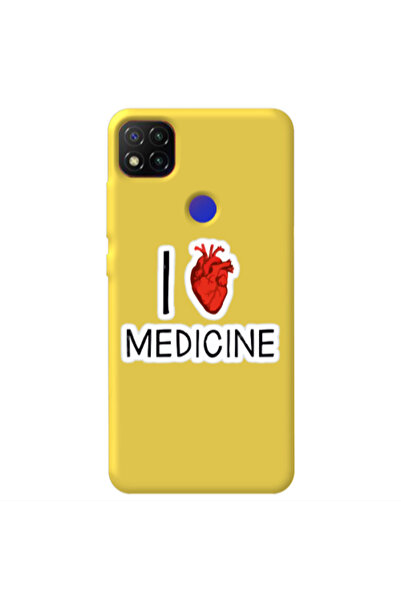 Other Xiaomi Redmi 9c I Love Medicin Yellow Colored Silicone TPU Θήκη