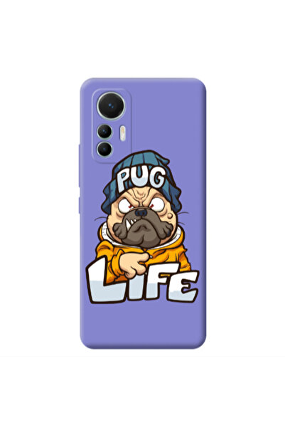 Other Xiaomi Mi 12 Lite Pug Life 2 Purple Colored Silicone TPU Θήκη