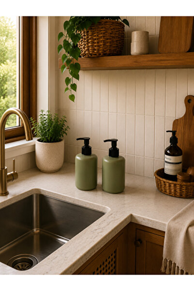 Zigzag Home Decorative 2-Piece Bohemian Style Kitchen Set Liquid Soap Dispens...