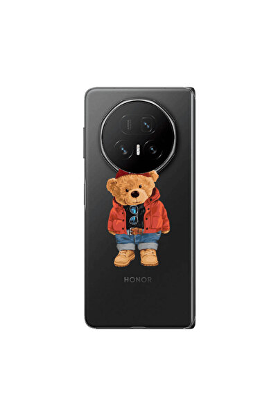 Other Honor Magic V5 Bear in a hat Transparent Silicone TPU Θήκη