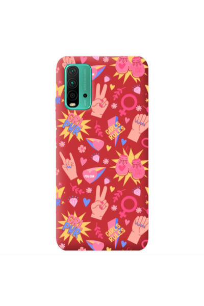Other Xiaomi Poco M3 Grl Pwr 2 Red Colored Silicone TPU Θήκη