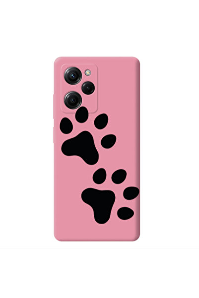 Other Xiaomi Poco X5 Pro Paws Pink Colored Silicone TPU Θήκη