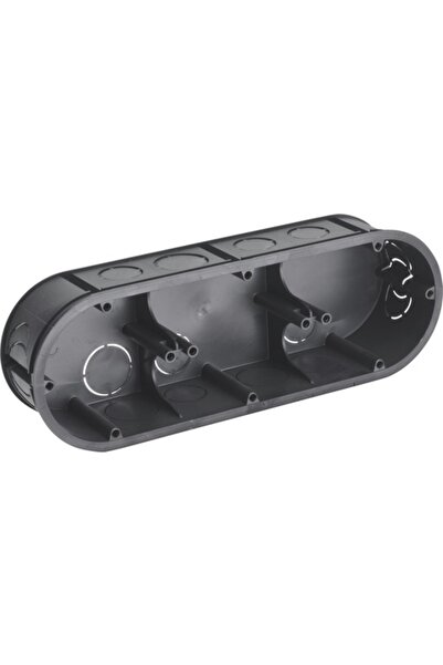 OEM Doză triplă îngropată pentru aparataje eBULL 195x65 mm neagră