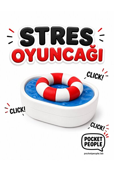 Pocket People Can Simidi Stres Giderici Anahtarlık Fidget Sesli Clicker