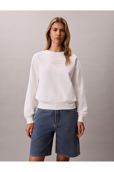 Calvin Klein Ls Ck Foil Crew Sweatshirt Women's Sweatshirt