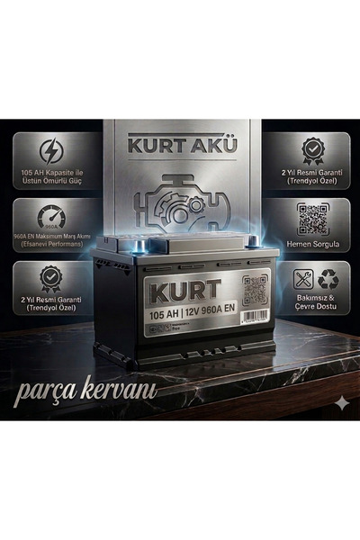 KURT Akü 12V 105 Ah 960A Efsanevi
