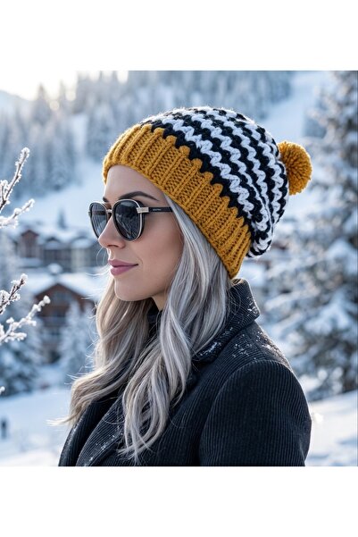 yucin Hand-Knitted Women's Beanie - Plush Textured Winter Hat - Soft and Warm...